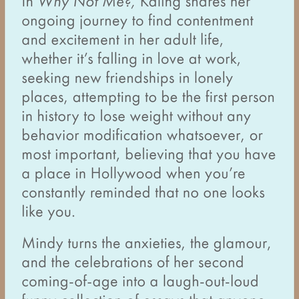 New!!! Why not Me?  Mindy Kailing - Picture 3 of 3